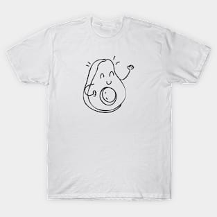 Happy Hello Avocado Drawing T-Shirt